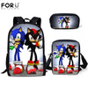 FORUDESIGNS New Arrival Cartoon Sonic Printing Boys Girls School Backpack School Bag Children Mochilas Escolares Bolsa Freeship