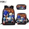 FORUDESIGNS New Arrival Cartoon Sonic Printing Boys Girls School Backpack School Bag Children Mochilas Escolares Bolsa Freeship