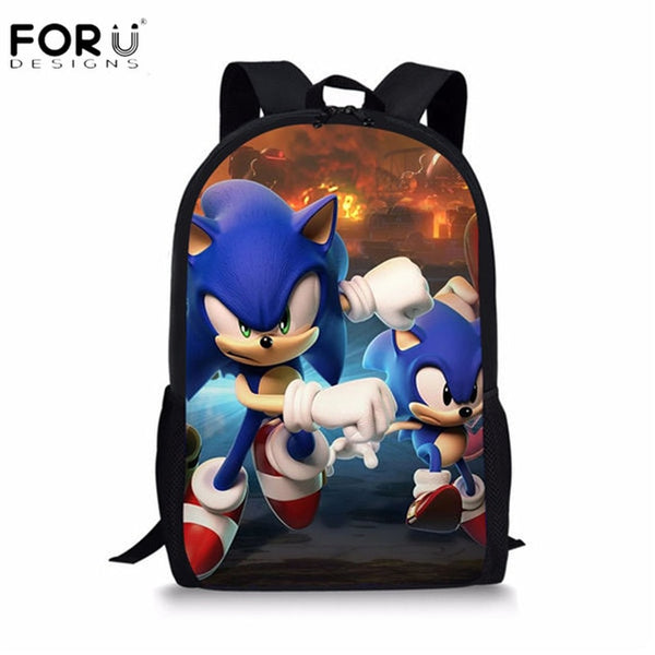 FORUDESIGNS New Arrival Cartoon Sonic Printing Boys Girls School Backpack School Bag Children Mochilas Escolares Bolsa Freeship