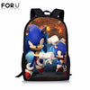 FORUDESIGNS New Arrival Cartoon Sonic Printing Boys Girls School Backpack School Bag Children Mochilas Escolares Bolsa Freeship