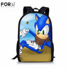 FORUDESIGNS New Arrival Cartoon Sonic Printing Boys Girls School Backpack School Bag Children Mochilas Escolares Bolsa Freeship