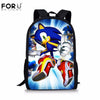 FORUDESIGNS New Arrival Cartoon Sonic Printing Boys Girls School Backpack School Bag Children Mochilas Escolares Bolsa Freeship