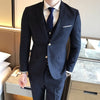 ( Jacket + Vest + Pants ) New Fashion Boutique Men's Plaid Formal Business Suit 3 Piece Set / Men's High-end Casual Suits