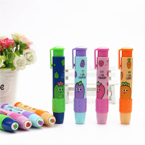 cute student eraser fruit pattern press rubber eraser new creative school learning stationery