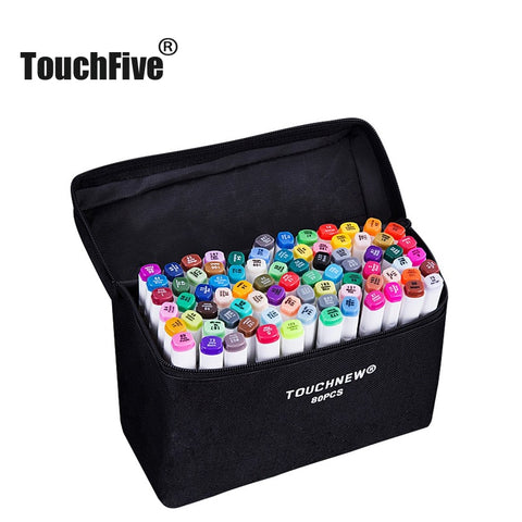 TouchFIVE art markers sets 30/40/60/80/168Colors Anime student design sketch manga  Alcohol Marker Pen For Drawing(White pen)