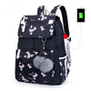 OKKID school bags for girls female laptop backpack usb backbag children backpacks cute cat school backpack for girls bag pack