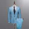 Men's Slim Button Suit Pure Color Dress Blazer Host Show Jacket Coat & Pant #4D26