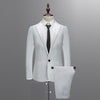 Men's Slim Button Suit Pure Color Dress Blazer Host Show Jacket Coat & Pant #4D26