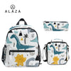 ALAZA 3pcs/set Small Kindergarten Backpack Children School Bags Kids Dinosaur print Schoolbag Baby Toddler Bag Mochila Infantil