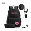 Usb  Women BLACKPINK Backpack School Bags for Teenage Girls Bookbags Large Student Teen Schoolbag Korea Preppy Style 2020 New