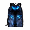 Children School Bags Funny 3D Wolf Print Large Shoulder Backpack 3Pcs/Set Kids Book Bag Custom Students Bookbag Mochilas Colegio