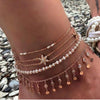 Tocona Layered Gold Shell Pendant Chain Ankle Bracelet On Leg Foot Jewelry Boho Charm Anklets for Women Accessories Mujer