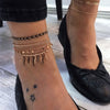 Tocona Layered Gold Shell Pendant Chain Ankle Bracelet On Leg Foot Jewelry Boho Charm Anklets for Women Accessories Mujer