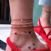 Tocona Layered Gold Shell Pendant Chain Ankle Bracelet On Leg Foot Jewelry Boho Charm Anklets for Women Accessories Mujer