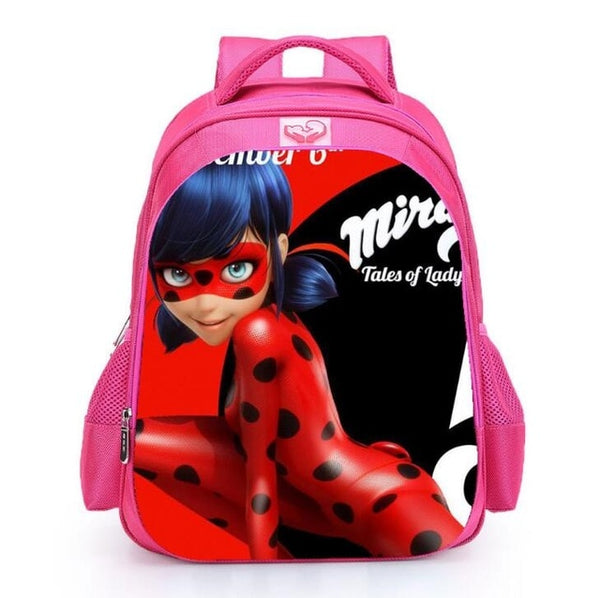 fashion printed ladybug schoolbag girl elementary school children comfortable wear-resistant cartoon lightening pink backpack