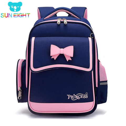 SUN EIGHT Bow Girl School Backpack Orthopedic Back Children School Bags Kid Bags Light School Bags for Girls