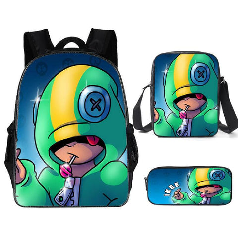 Leon Spike Shell Game School Bag for Teenager Boys Girls Kids Personized Schoolbag 3pcs sets Supplier Children Hot Game Backpack