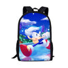 WHEREISART 3pcs/set Sonic the Hedgehog Print School Bags for Teenager Girls Kids Cartoon School Backpack Student Bookbags