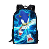 WHEREISART 3pcs/set Sonic the Hedgehog Print School Bags for Teenager Girls Kids Cartoon School Backpack Student Bookbags