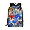 WHEREISART 3pcs/set Sonic the Hedgehog Print School Bags for Teenager Girls Kids Cartoon School Backpack Student Bookbags