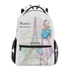 ALAZA Fashion Backpack School Bags for teenager girls Eiffel tower Prints Backpack Student Elementary Schoolbags ladie Book Bags