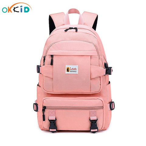 OKKID school bags for teenage girls solid color lightweight backpack school supplies female water resistant sports backpack gift