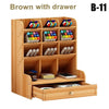 Office Desk Wood Pen Pencil Holder case Multi-Divided Desktop organizer Storage Container organizador de escritorio accessories