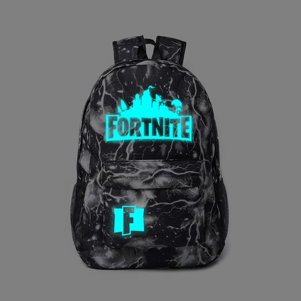 Unisex Men Women Backpack Luminous Fortnites Rusksack Anime Game Cartoon Print Schoolbag Student Canvas Bookbag Travel Knapsack