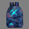 Unisex Men Women Backpack Luminous Fortnites Rusksack Anime Game Cartoon Print Schoolbag Student Canvas Bookbag Travel Knapsack