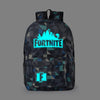 Unisex Men Women Backpack Luminous Fortnites Rusksack Anime Game Cartoon Print Schoolbag Student Canvas Bookbag Travel Knapsack