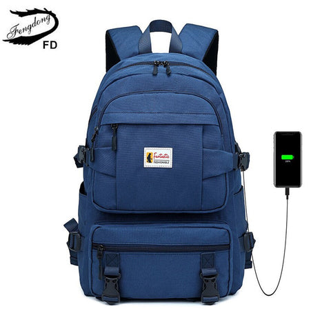 Fengdong school bags for teenage boys usb charge book bag high school student waterproof backpack men backbag unisex schoolbag