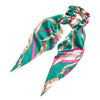 17KM Fashion Floral Print Scrunchies Solid Long Hair Ribbon For Women Ponytail Scarf Sweet Elastic Hair Band Hair Accessories