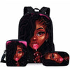 3Pcs/Set Children Cute School Bags for Kids Black Girl Magic Afro Lady Printing Backpack Teenagers Shoulder Book Bag Pencil Case