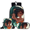 3Pcs/Set Children Cute School Bags for Kids Black Girl Magic Afro Lady Printing Backpack Teenagers Shoulder Book Bag Pencil Case