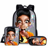 3Pcs/Set Children Cute School Bags for Kids Black Girl Magic Afro Lady Printing Backpack Teenagers Shoulder Book Bag Pencil Case