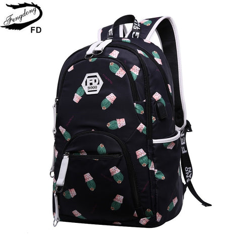 Fengdong children school bags for girls cute cherry blossoms book bag student girls waterproof nylon lightweight school backpack