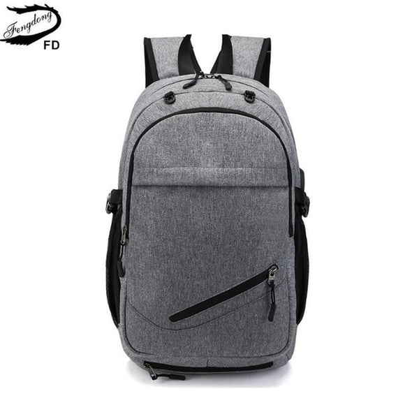 FengDong high school bags for boys student sports backpack men multifunctional travel laptop backpack usb bag college backpack