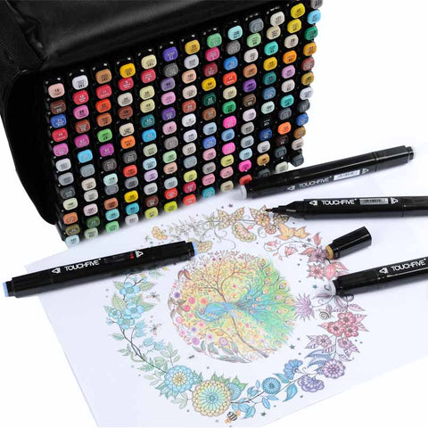 TOUCHFIVE 80 Color Markers Manga Markers Pen Alcohol Based Sketch Felt-Tip Oily Twin Brush Pen Student Art Drawing pen