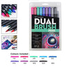 Japan Tombow ABT Dual  Water Brush pen & Fine Tip Pen Professional Calligraphy Art Marker Pen for Journaling Card Making