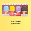 Sharkbang 4PCS Kawaii Ice Cream Hamburger Lollipop Detachable Rubber Eraser For Kids Gift Correction Tool School Stationery