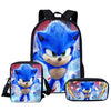 Twoheartsgirl Cartoon School Bag Set for Kids Boys Sonic the Hedgehog School Backpack Elementary Primary Child Kids Book Bags