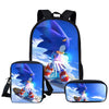 Twoheartsgirl Cartoon School Bag Set for Kids Boys Sonic the Hedgehog School Backpack Elementary Primary Child Kids Book Bags