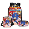 Twoheartsgirl Cartoon School Bag Set for Kids Boys Sonic the Hedgehog School Backpack Elementary Primary Child Kids Book Bags