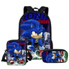 Twoheartsgirl Cartoon School Bag Set for Kids Boys Sonic the Hedgehog School Backpack Elementary Primary Child Kids Book Bags