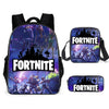 Unisex Men School Backpack Student  Rucksack Fortnite Cartoon Anime Bookbag Zipper Schoolbag Shoulder Bag Pencil Bag 3pcs Set