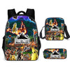 Unisex Men School Backpack Student  Rucksack Fortnite Cartoon Anime Bookbag Zipper Schoolbag Shoulder Bag Pencil Bag 3pcs Set