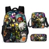 Unisex Men School Backpack Student  Rucksack Fortnite Cartoon Anime Bookbag Zipper Schoolbag Shoulder Bag Pencil Bag 3pcs Set