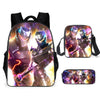 Unisex Men School Backpack Student  Rucksack Fortnite Cartoon Anime Bookbag Zipper Schoolbag Shoulder Bag Pencil Bag 3pcs Set