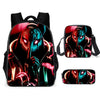 Unisex Men School Backpack Student  Rucksack Fortnite Cartoon Anime Bookbag Zipper Schoolbag Shoulder Bag Pencil Bag 3pcs Set