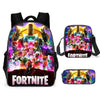 Unisex Men School Backpack Student  Rucksack Fortnite Cartoon Anime Bookbag Zipper Schoolbag Shoulder Bag Pencil Bag 3pcs Set